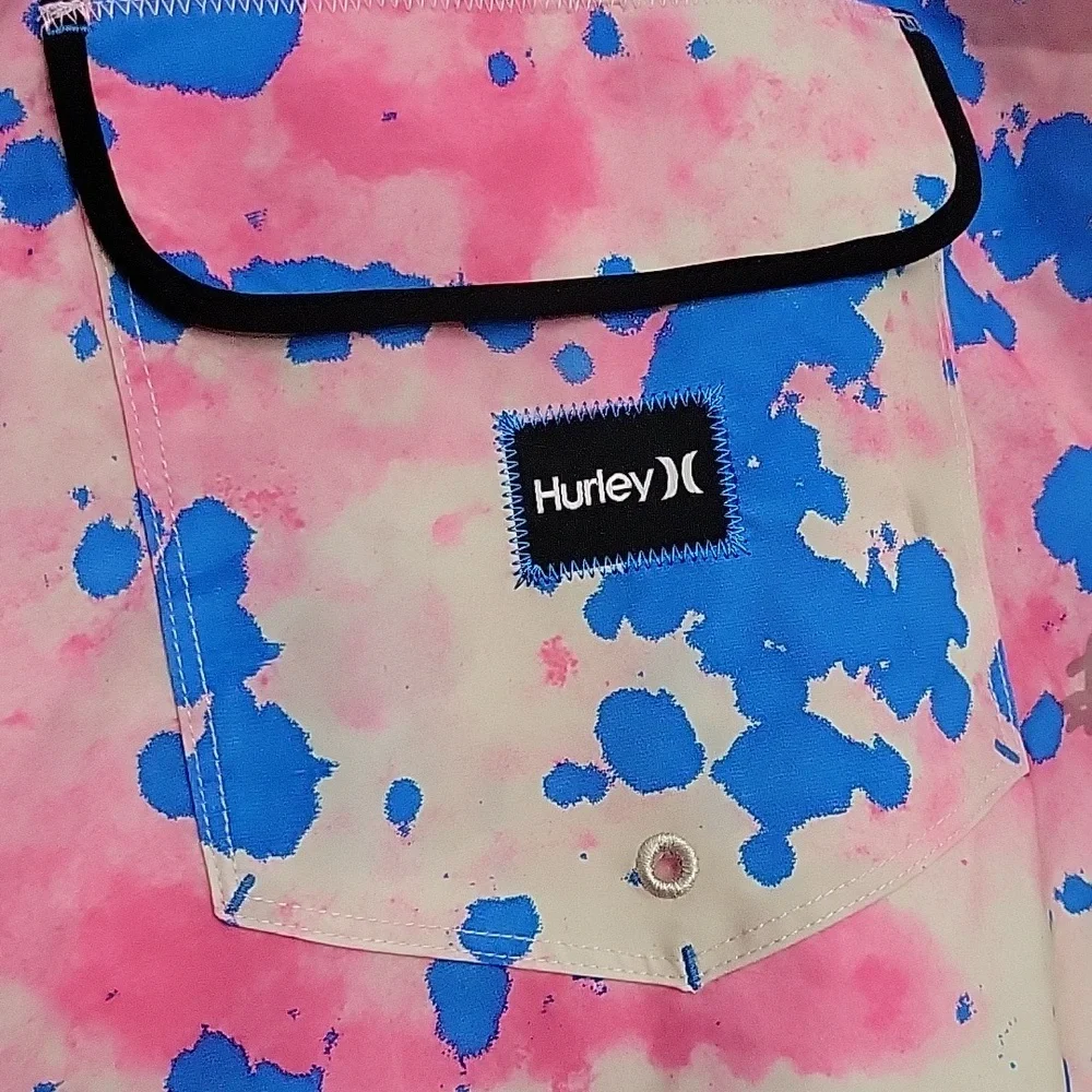 NWT Hurley Phantom Beach Daze Board Shorts Size 40 Pink and White - Picture 6 of 10